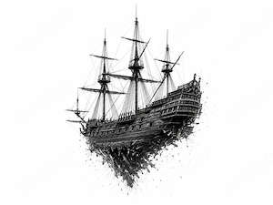 HKD S78 K0648   Die schwimmende Festung   Kunstdruck A2 Pearl