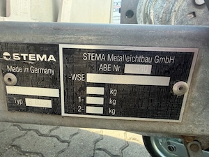 STEMA Anhänger -850 kg- TÜV 08.2028 - sofort einsatzbereit 