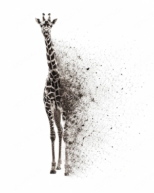HKD S90 K0739   GIRAFFE   Kunstdruck A2 Pearl