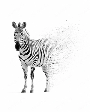 HKD S90 K0740   ZEBRA   Kunstdruck A2 Pearl