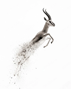 HKD S91 K0901   GAZELLE   Kunstdruck A2 Pearl