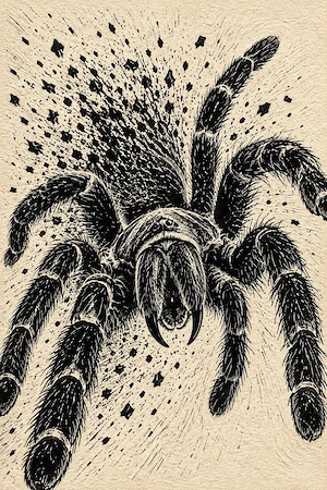 HKD S94 K0926   Explosive attack der Tarantula   Kunstdruck A2 Pearl