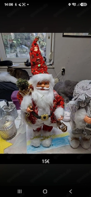 weihnachtsmann nikolaus deko figur ca 60cm