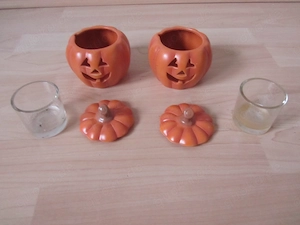 PARTYLITE Votivkerzenhalter Paar Kürbis Votivcups Halloween