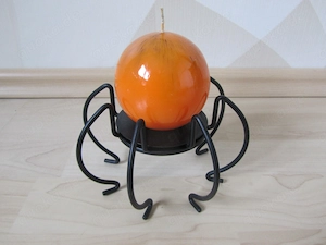 PARTYLITE Kugelkerzenhalter Spinne mit Kugelkerze Orangensorbet