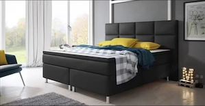 Boxspringbett 180 x 200 cm Kunstleder Schwarz Komfortbett Bett