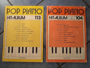 2x Pop Piano Hit-Album Notenhefte Nr. 113 & 104 POP PIANO 1a Zst., Legendäre Hits 1980er Jahre, 1a
