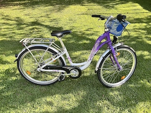 24 Zoll Kinder- Jugendfahrrad lila weiß