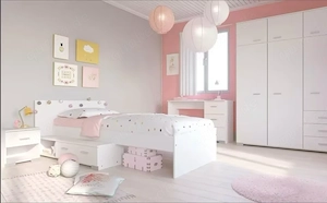 Jugendzimmer Set Bett, Schrank Nacht Tisch Kleiderschrank jugend