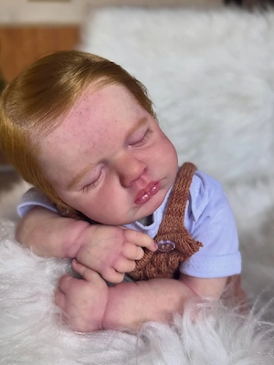 Realistische Reborn-Babypuppe Mädchen   Schlafendes Baby   Handgemachte Sammlerpuppe