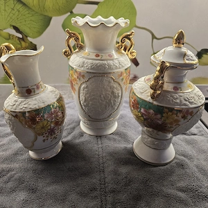 Vasen Set Golddekor