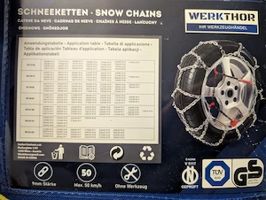 Werkthor Schneeketten nur 1x gebraucht Größe siehe Foto s