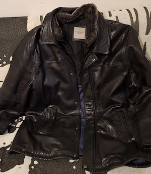 Top Warme Lederjacke Ledermantel mit Fell für Winter