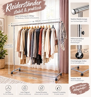 2 Kleiderständer weiß chrom