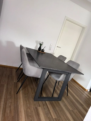 Esstisch grau 160x90 cm ausziehbar auf 200 cm