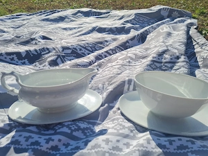 Fürstenberg Porzellan Saucieren Sauciere Weiß Vintage Set 2 Stk