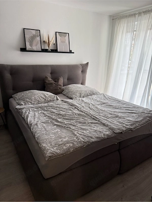 Boxspringbett in Grau 