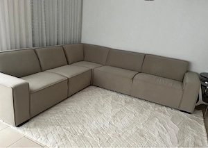 Neuwertige Eckcouch   Wohnlandschaft in Beige
