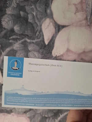 Massagegutschein 85   Sinsheim Badewelt