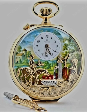 Reuge Prunktaschenuhr mit Figurenautomat 