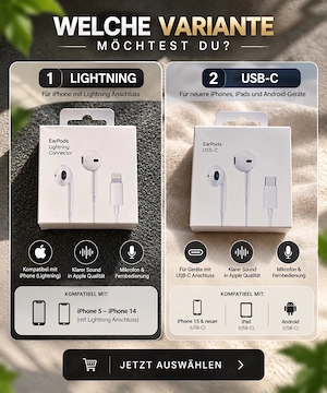 Kabelgebundene Kopfhörer | USB-C oder Lightning nach Wahl | Neu & OVP