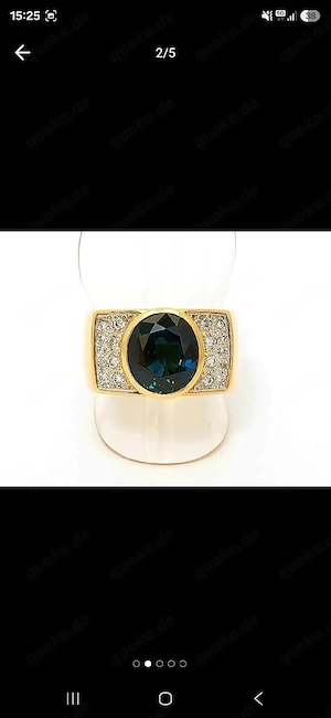 Saphir - Diamant - Ring, 18 Karat Gold