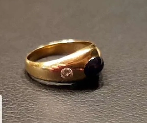 Diamantring mit Saphir Cabochon