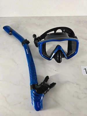 Jemulice Schnorchelset Blau   Tauchmaske mit Tempered Glass & Sch