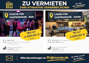 180 m  Gastro-Fläche   Lounge für Bar & Events zu vermieten