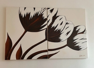 Bild Leinwand mit Tulpen 
