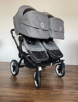 Bugaboo Donkey 5 Twin Double  Kinderwagen - Grau Melange -  Regenhüllen   Adapter