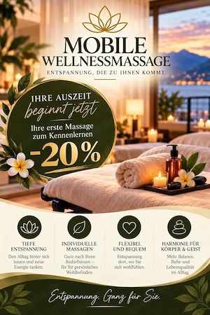 Zertifizierter Wellnessmasseur- Mobile Wellnessmassagen Sinnliche Tiefenentspannung für Sie Ihn Paar