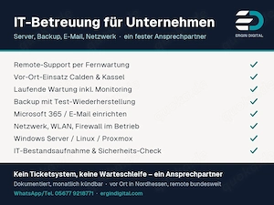 IT-Betreuung für Unternehmen in Calden & Kassel: Netzwerk, Server, Backup