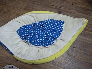 Hundebett Mond gelb blau