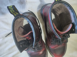 Springerstiefel rot - Punk - gefüttert - Winterboots