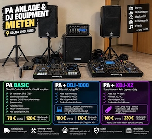 PA-Anlage DJ Veranstaltungstechnik Hochzeit Party Event mieten