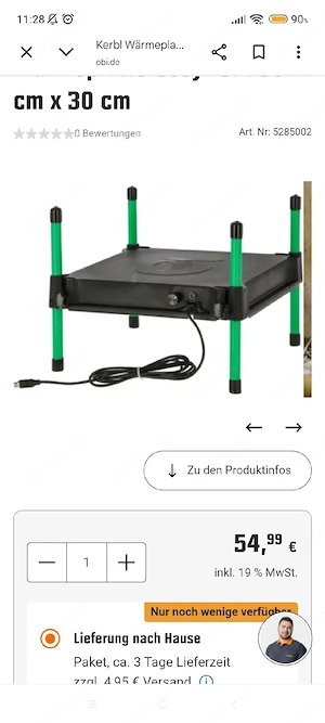 Wärmeplatte für Kücken 