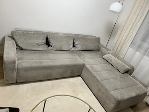 Großes L-Sofa in Grau Beige 