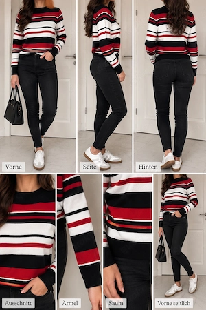 Castro Damen Pullover Strick gestreift Gr M 38 Top Zustand