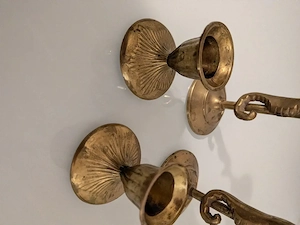 4 Messing Kerzenständer   Seepferdchen Vintage