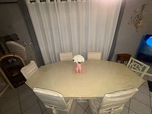 Große elegante Esszimmergruppe   Tisch + 6 Stühle