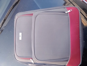 Passenger Reisekoffer   Trolley grau-rot mit Teleskopgriff
