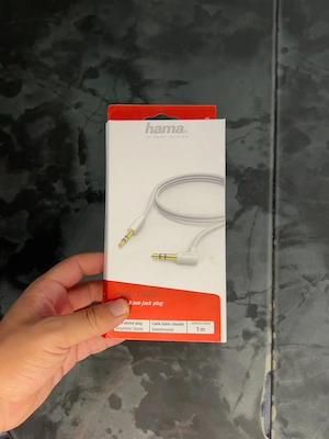 Hama AUX Kabel 1m   3,5mm Klinke, 90  Winkel, Weiß