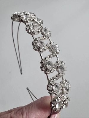 Festlicher Strass-Haarreif   Tiara in Silberoptik