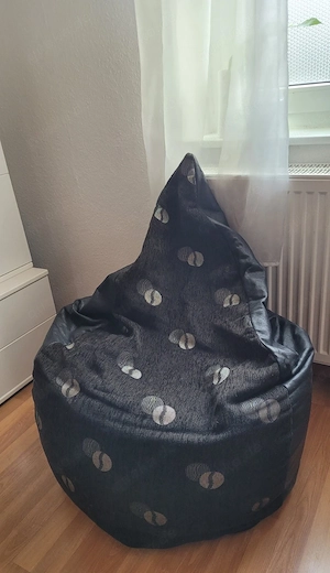 Gemütlicher Sitzsack   Sessel (Schwarz   Muster, Lederoptik & Stoff)