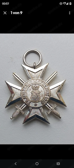 Verdienstkreuz mit Schwertern Orden Ehrenzeichen Königreich Sachsen