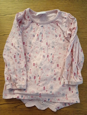 Langarmshirt rosa Muster Spitze 92 Topomini 