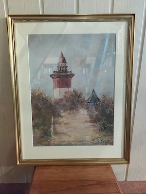 Poster Bild  Leuchtturm  mit schönen Rahmen