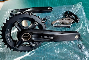 Shimano Deore FC-MT500 MTB Kurbelgarnitur, inkl. 2-fach-Umlenker