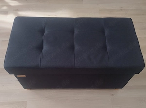 Hocker Aufbewahrungsbox, Gaderobenhocker Stoff mit Holzfüßen!! 